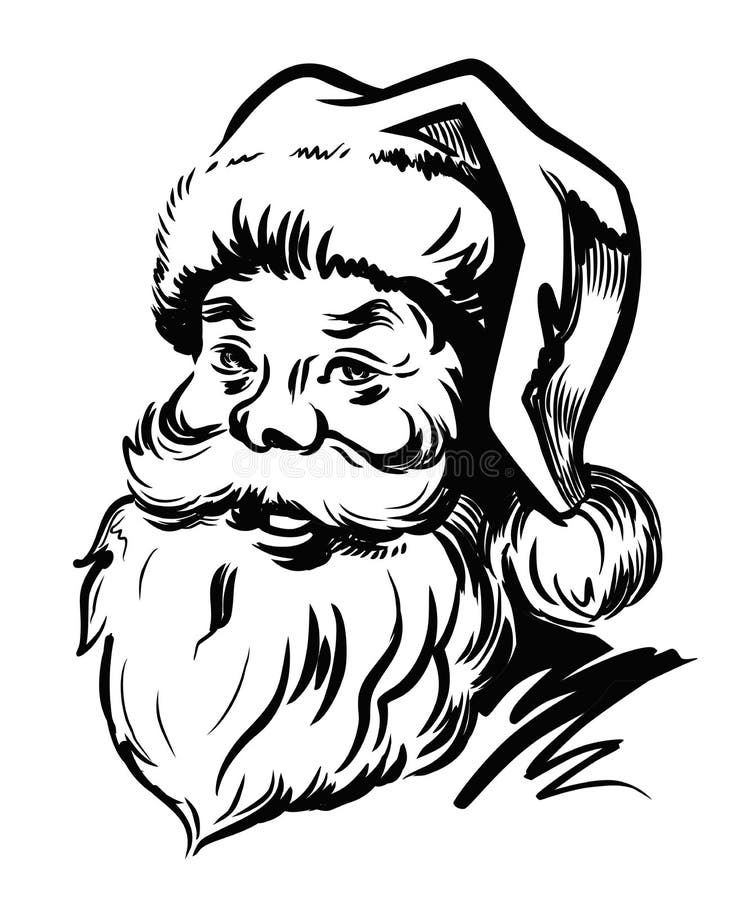 Portrait Santa Claus vector illustration on white. Portrait Santa Claus vector illustration on white