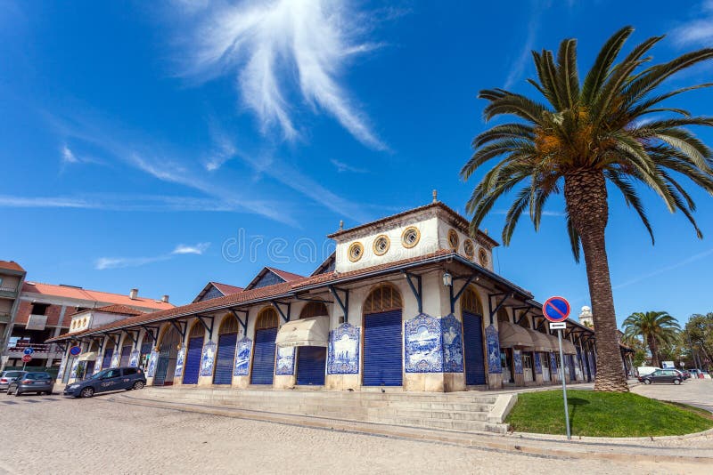 Santarem, Portugal - Mercado Municipal DE Santarem of Landbouwersmarkt royalty-vrije stock foto Santarem, Portugal - Mercado Municipal DE Santarem of Landbouwersmarkt royalty-vrije stock foto
