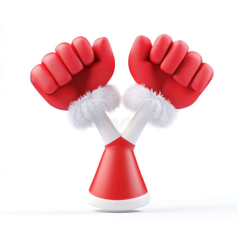 Santas Festive Power : Rote Fäuste stock abbildung