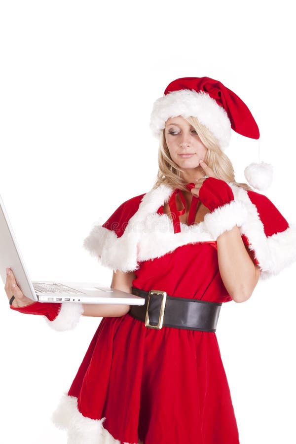 Santas helper laptop think