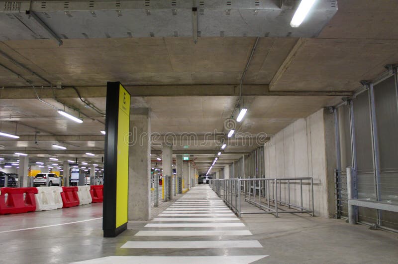 Santiago Airport Covered Parking Lot Stock Image Image of floor, room