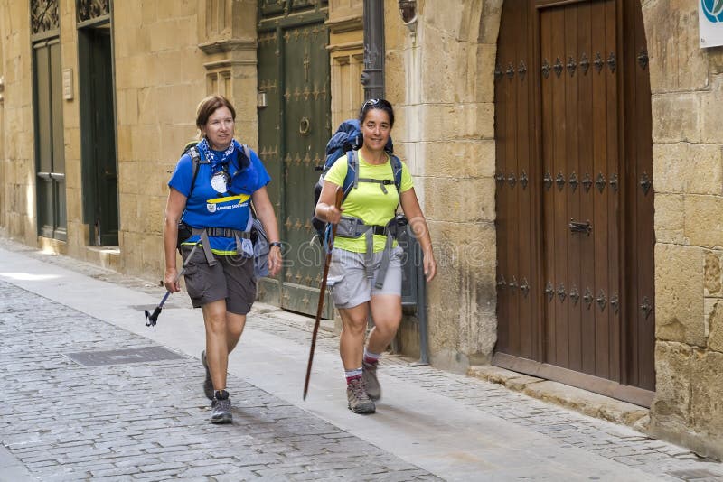 Santiago pilgrims editorial stock photo. Image of european 26376783
