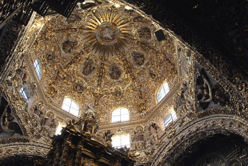 Santo Domingo Church, Puebla, México imagenes de archivo Santo Domingo Church, Puebla, México imagenes de archivo