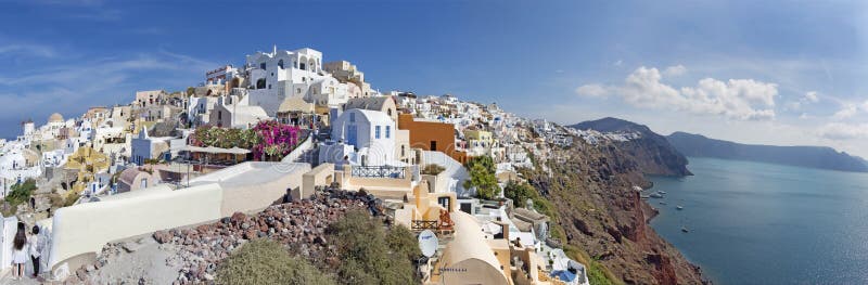 Santorini - panorama Oia obraz stock Santorini - panorama Oia obraz stock
