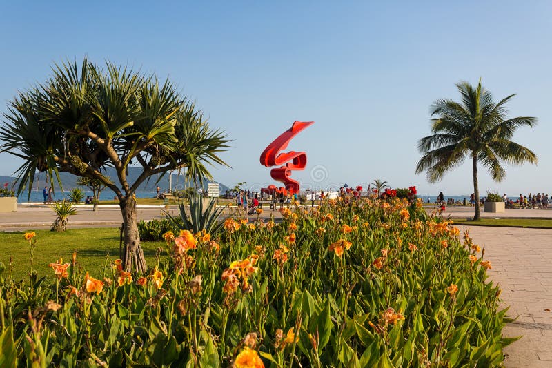 Santos Beach Brasilien arkivbilder Santos Beach Brasilien arkivbilder