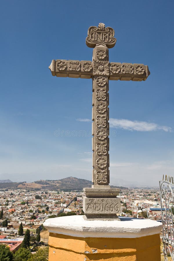 Santuario de Los Remedios, Cholula, Puebla (Mexiko) lizenzfreie stockfotos Santuario de Los Remedios, Cholula, Puebla (Mexiko) lizenzfreie stockfotos