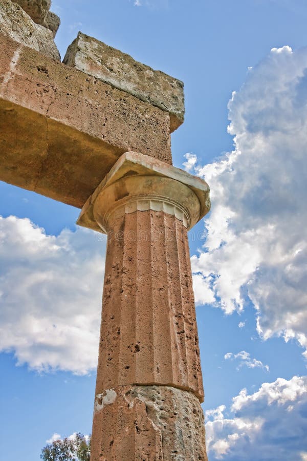 Details of a column at the Sanctuary of Artemis at Vravrona in Greece. Details of a column at the Sanctuary of Artemis at Vravrona in Greece
