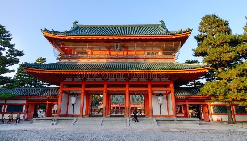 Santuário de Heian em Kyoto, Japão imagem de stock royalty free Santuário de Heian em Kyoto, Japão imagem de stock royalty free