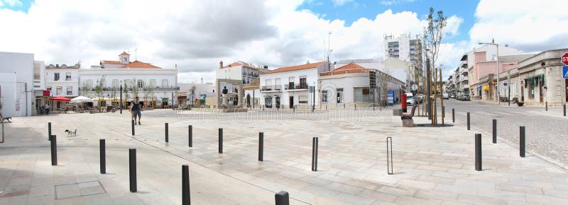 View Of The Renovated Sao Bras De Alportel Main Plaza, Located In Portugal.  Stock Photo, Picture and Royalty Free Image. Image 88061377.