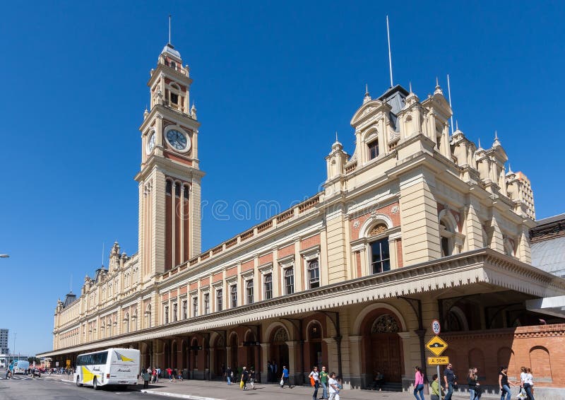 Sao Paulo Brazil de Luz Train Station Clock Tower imagens de stock royalty free Sao Paulo Brazil de Luz Train Station Clock Tower imagens de stock royalty free