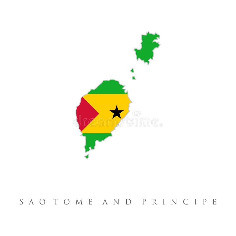 Sao Tome and Principe. Creative National Country Map with Flag Vector ...