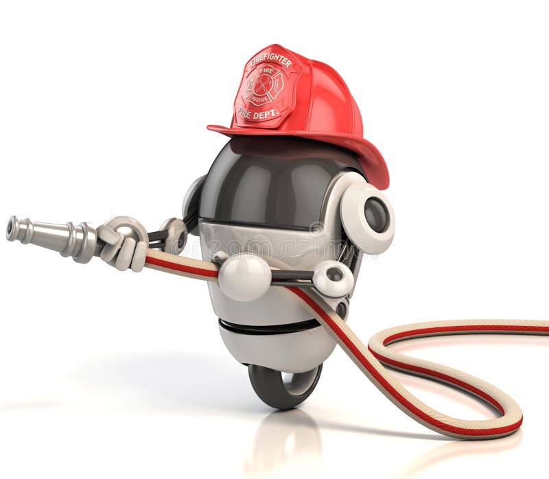 sapador-bombeiro do robô 3d ilustração stock sapador-bombeiro do robô 3d ilustração stock