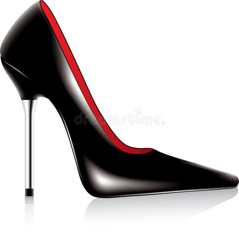 vector high heel shoe with metal stiletto. vector high heel shoe with metal stiletto