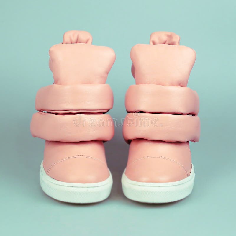 Sapatas cor-de-rosa fêmeas foto de stock