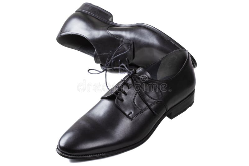 Homem negro, sapatos de couro com atacadores fotos de stock royalty free