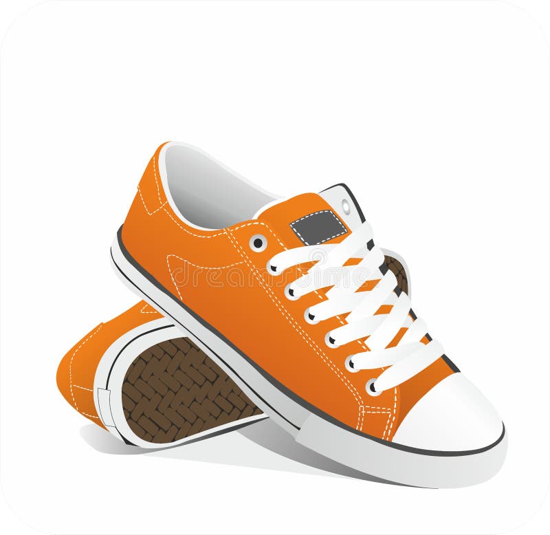 Sapatilhas da laranja do vetor ilustração royalty free Sapatilhas da laranja do vetor ilustração royalty free