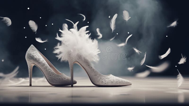 Sapatos De Casamento Femininos Em Penas Salão De Noiva. Toda Ilustração  Gerada Ilustração Stock - Ilustração de sapata, estiloso: 274985945
