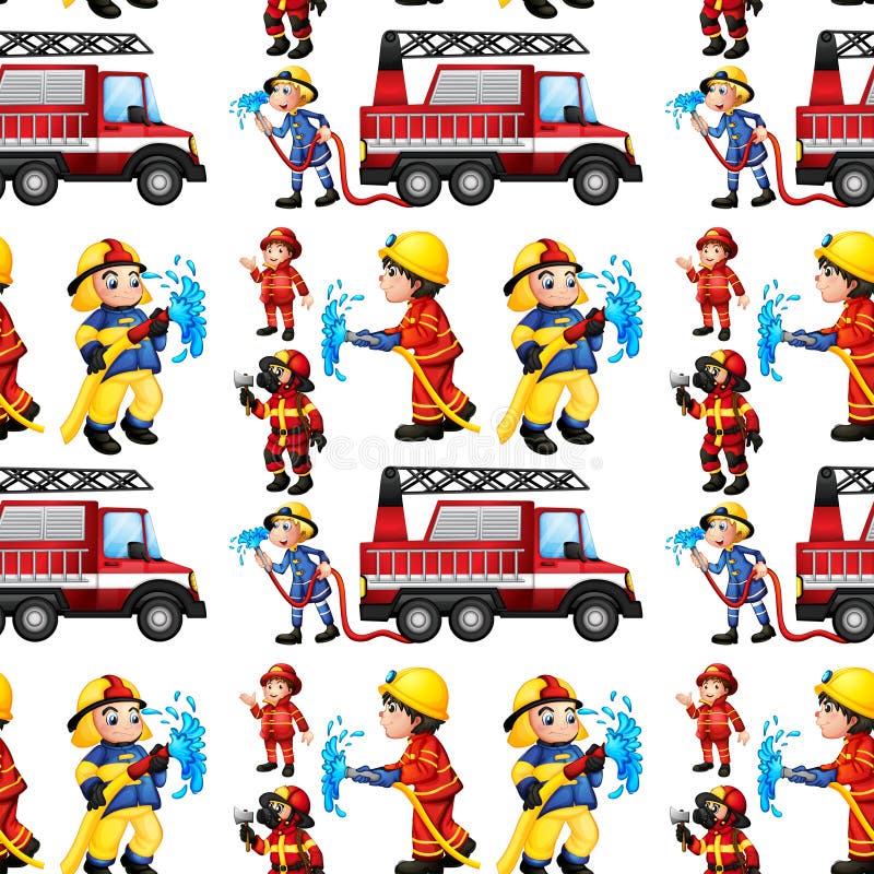 Sapeurs-pompiers sans couture illustration stock Sapeurs-pompiers sans couture illustration stock