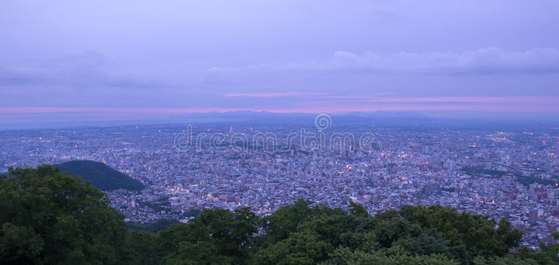 Sapporo city night view from Mount Moiwa stock photos Sapporo city night view from Mount Moiwa stock photos