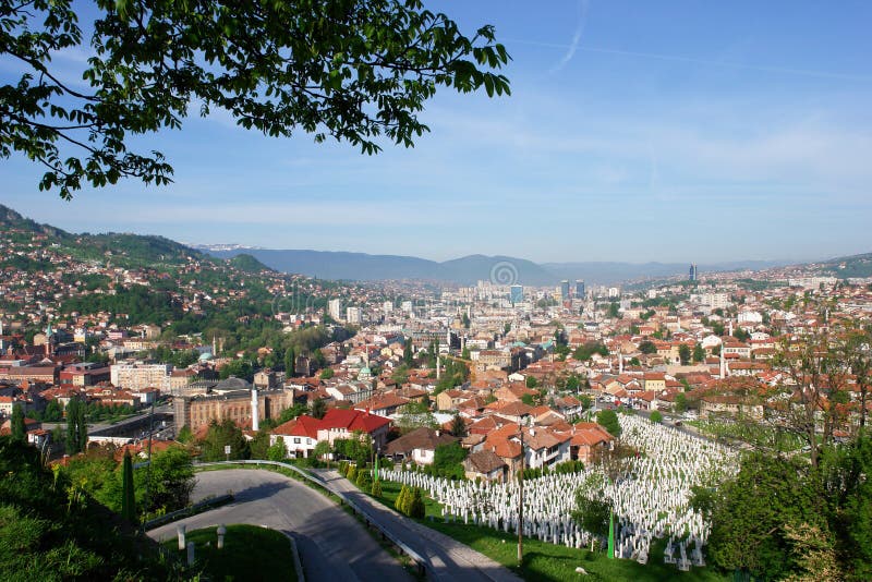 Sarajevo, opinión del paisaje fotografía de archivo Sarajevo, opinión del paisaje fotografía de archivo