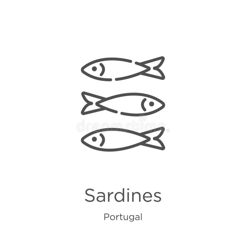 Sardines Icon Vector from Portugal Collection. Thin Line Sardines