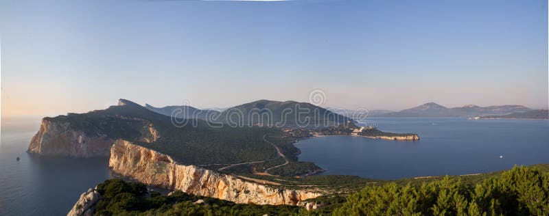 sardinien Panorama vom Capo Caccia stockfotografie sardinien Panorama vom Capo Caccia stockfotografie