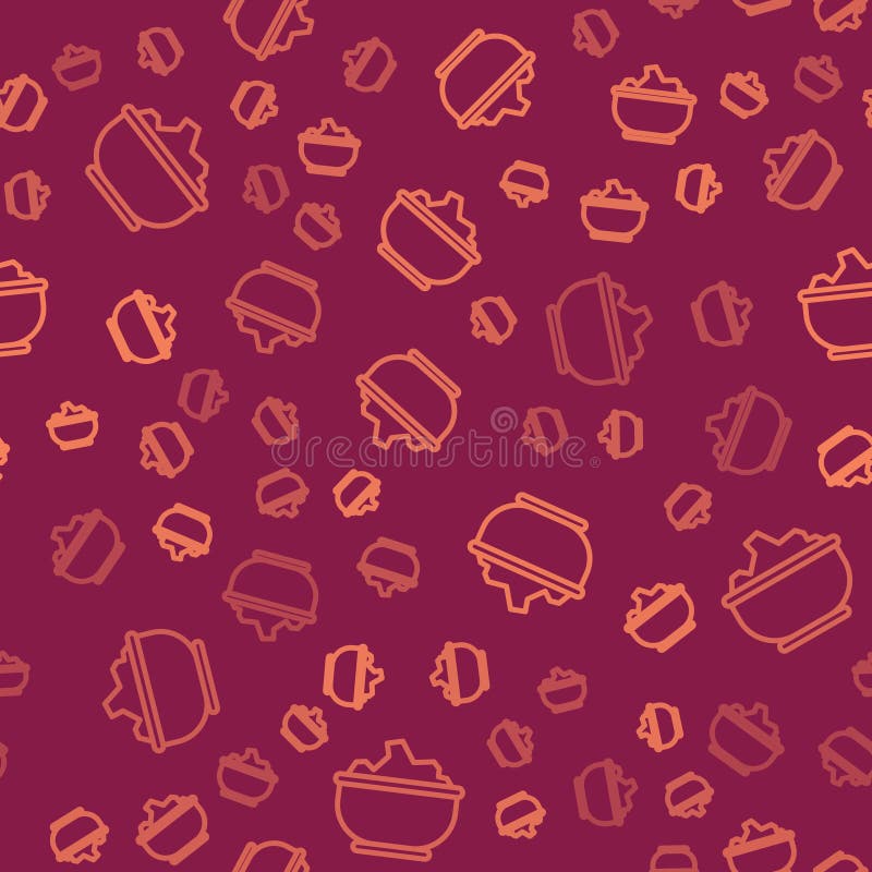 Sare de mare în linie maro într-un bol cu model izolat fără sudură pe fond roșu. ilustrare vectorială vector illustration