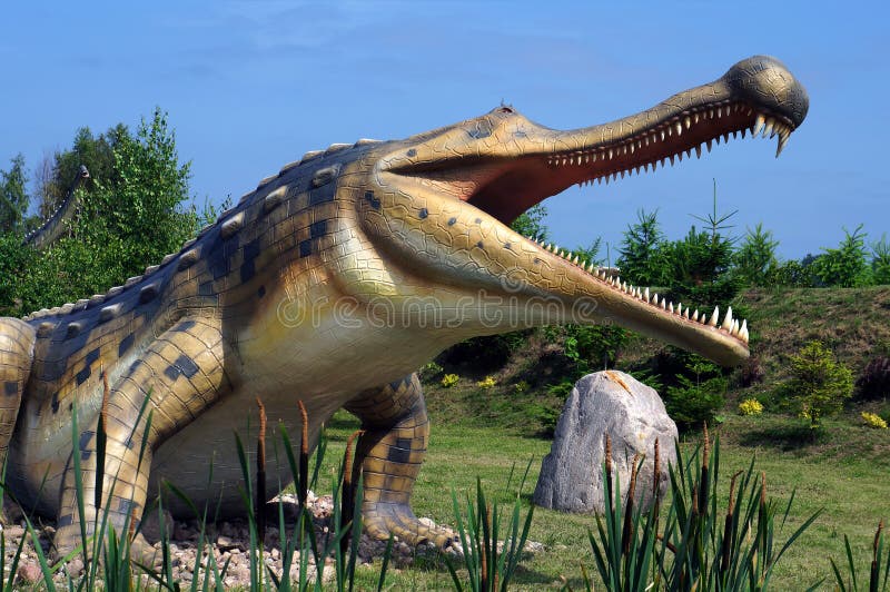 Sarkosuchus. Model of dinosaur.