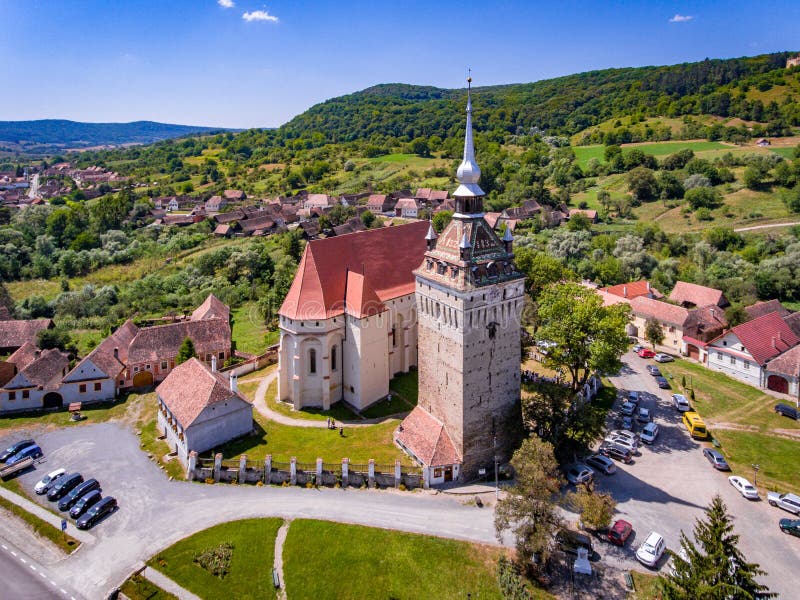 Saschiz saxisk by i gamla lantliga Transylvania Rumänien fotografering för bildbyråer Saschiz saxisk by i gamla lantliga Transylvania Rumänien fotografering för bildbyråer