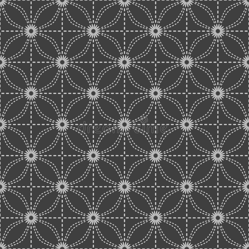 Sashiko japończyk łączy okręgu wzór ilustracja wektor Sashiko japończyk łączy okręgu wzór ilustracja wektor