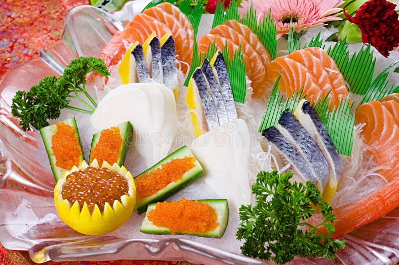 Sashimi di color salmone dei pesci immagine stock Sashimi di color salmone dei pesci immagine stock