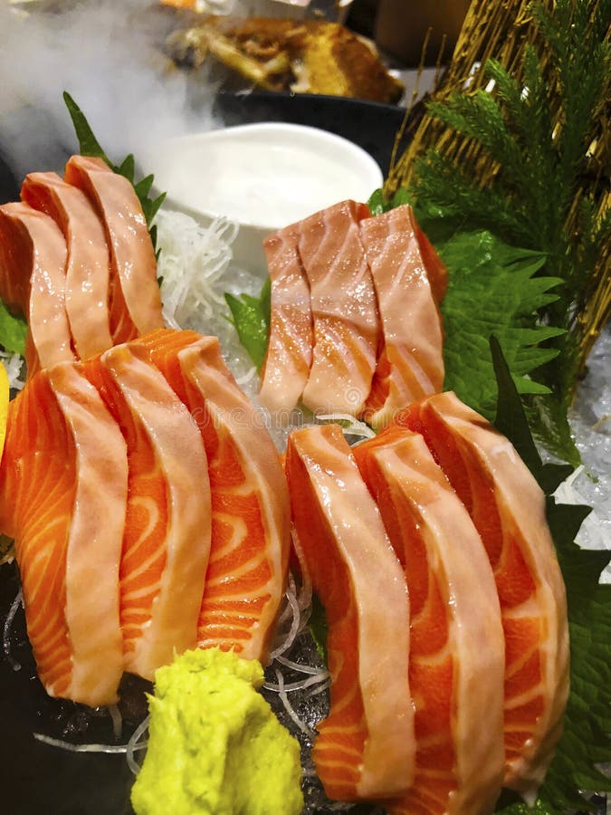 Sashimi Japanese Dish of Bite-sized Pieces of Raw Fish Eaten Wit Stock