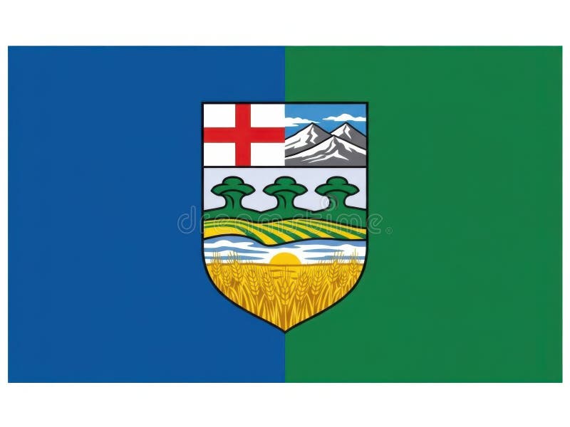 Saskatchewan provincial flag isolated on white background stock illustration