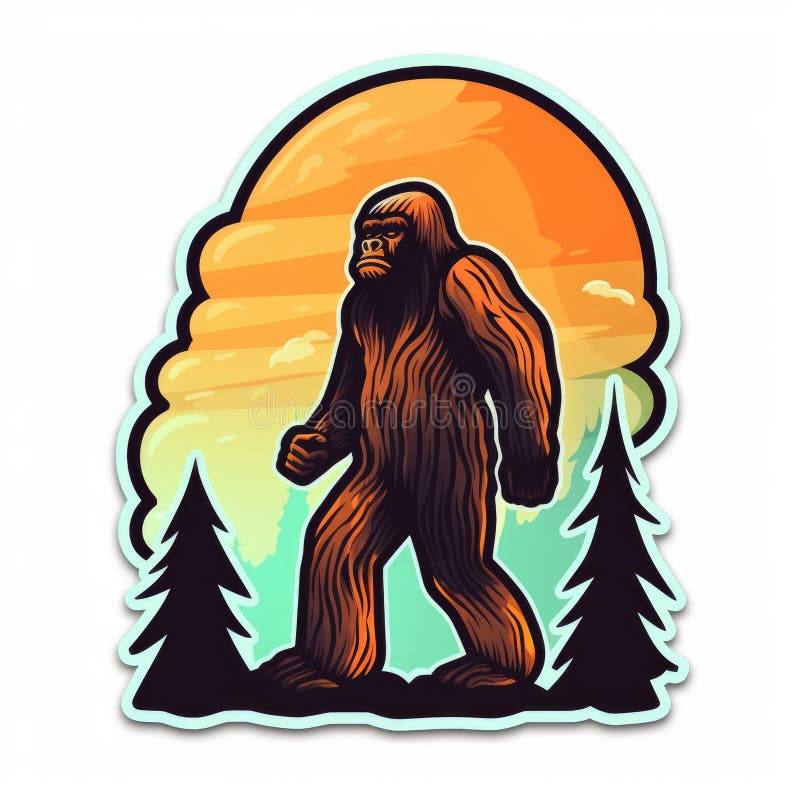 Sasquatch Vector Line Art Stickers Stock Illustration Illustration of