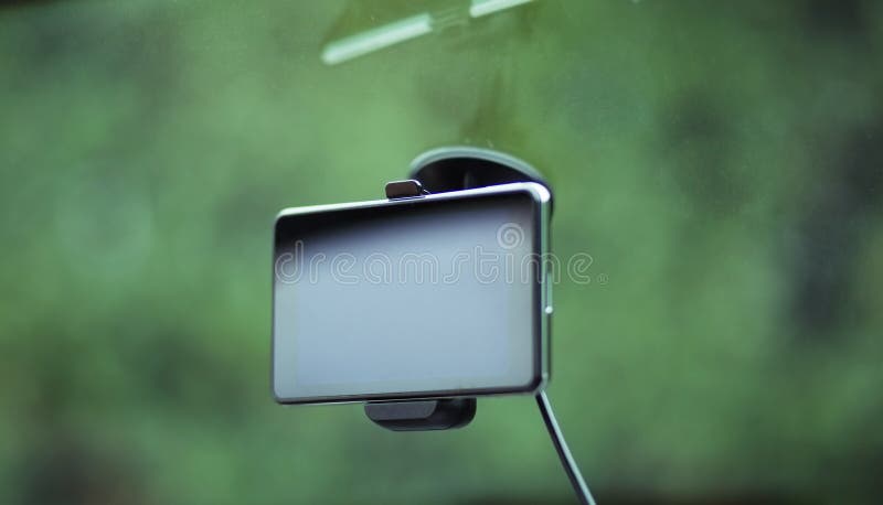 Satelitarny system nawigacji na windscreen obrazy royalty free Satelitarny system nawigacji na windscreen obrazy royalty free
