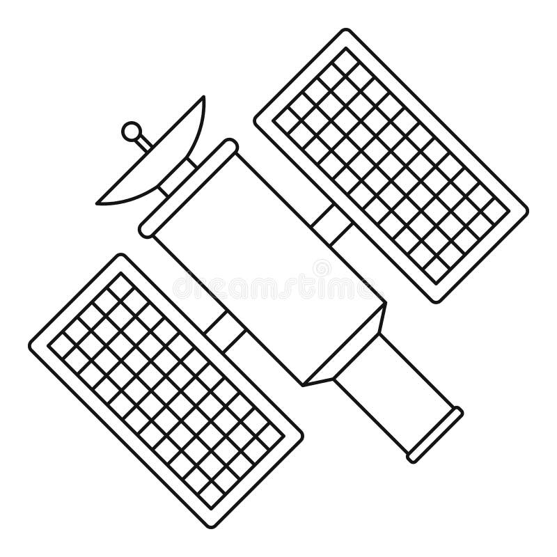 Satellietpictogram, overzichtsstijl stock illustratie Satellietpictogram, overzichtsstijl stock illustratie