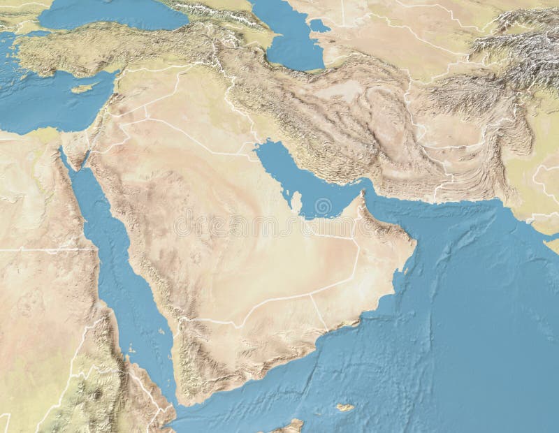 Satellit- sikt av arabiska halvön ?versikt Saudiarabien Yemen, Oman, Förenade Arabemiraten, Syrien, Iran, Irak, Qatar, Kuwait royaltyfri bild Satellit- sikt av arabiska halvön ?versikt Saudiarabien Yemen, Oman, Förenade Arabemiraten, Syrien, Iran, Irak, Qatar, Kuwait royaltyfri bild