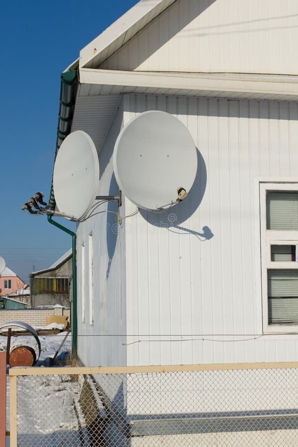 Satellite antenna stock image. Image of information, cable 37100663