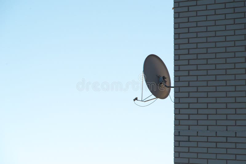 Satellite Dish Antenna on the Brick Wall Stock Photo Image of brick