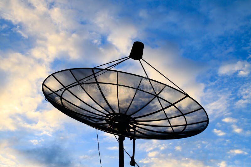 Satellite Dish with Blue Sky Stock Photo Image of channel, blue 15316418