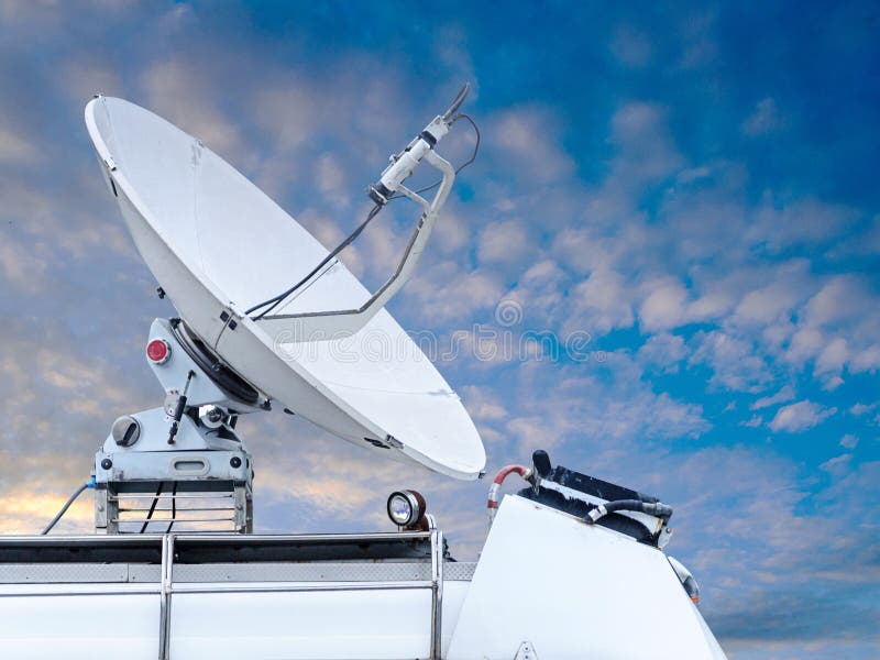 Satellite dish on car roof stock image. Image of satellite 33207447