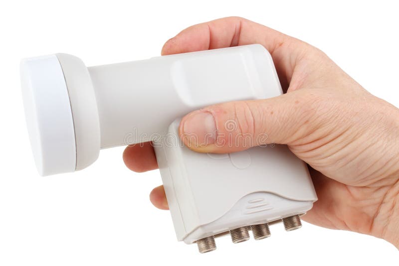 Satellite dish feedhorn stock photo. Image of radio, block 25730604