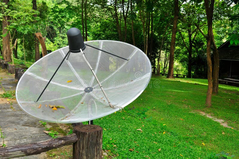 Satellite dish in the garden