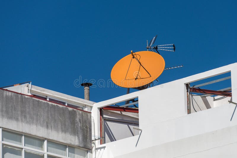 Satellite dish on the house