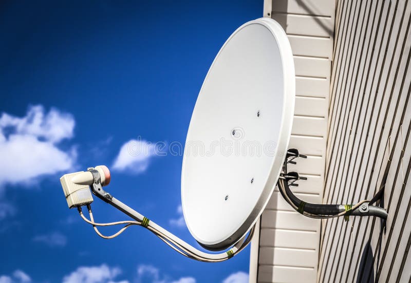 Satellite dish on a house stock image. Image of dish 96310323