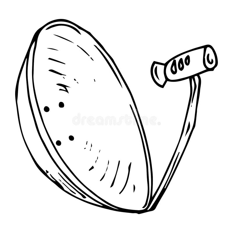 Satellite Dish Icon. Vector Illustration Satellite Dish, Antenna. Hand  Drawn Satellite Antenna Logo Stock Illustration - Illustration of global,  drawing: 161118195
