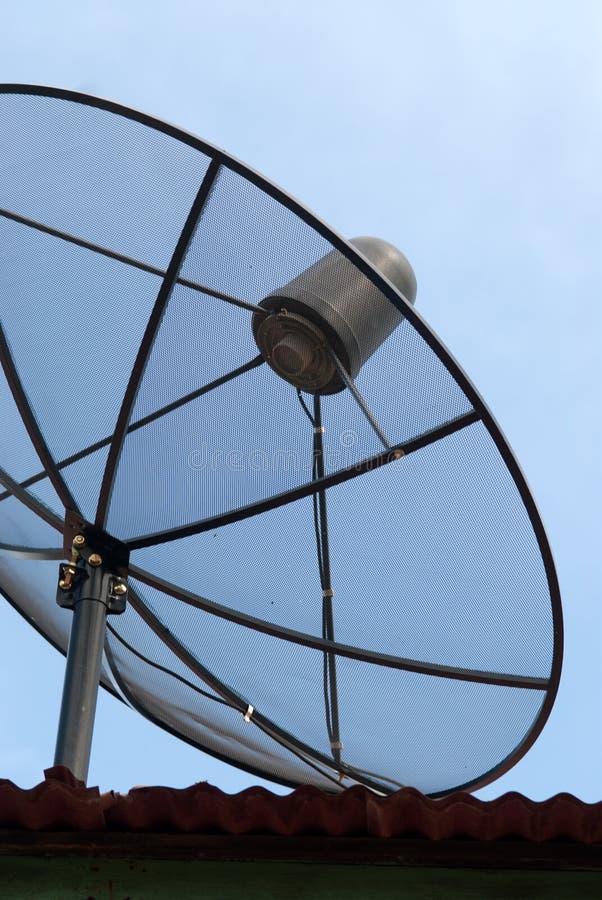 Satellite dish on roof. stock image. Image of channel 50448003