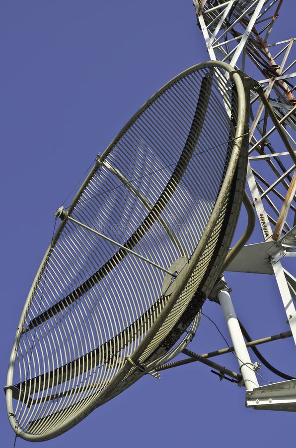 Satellite Dish on a Tower Stock Image Image of