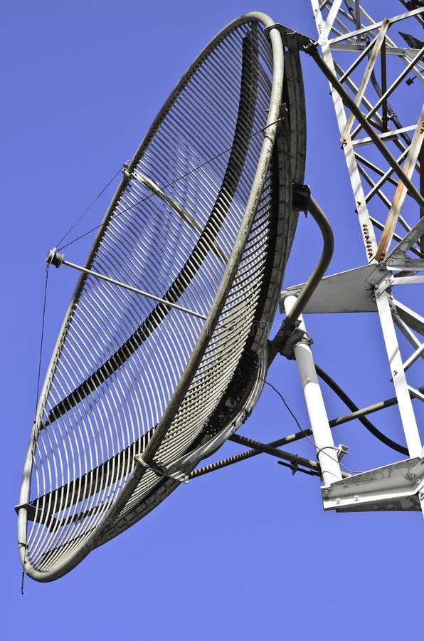 Satellite Dish on a Tower Stock Photo Image of