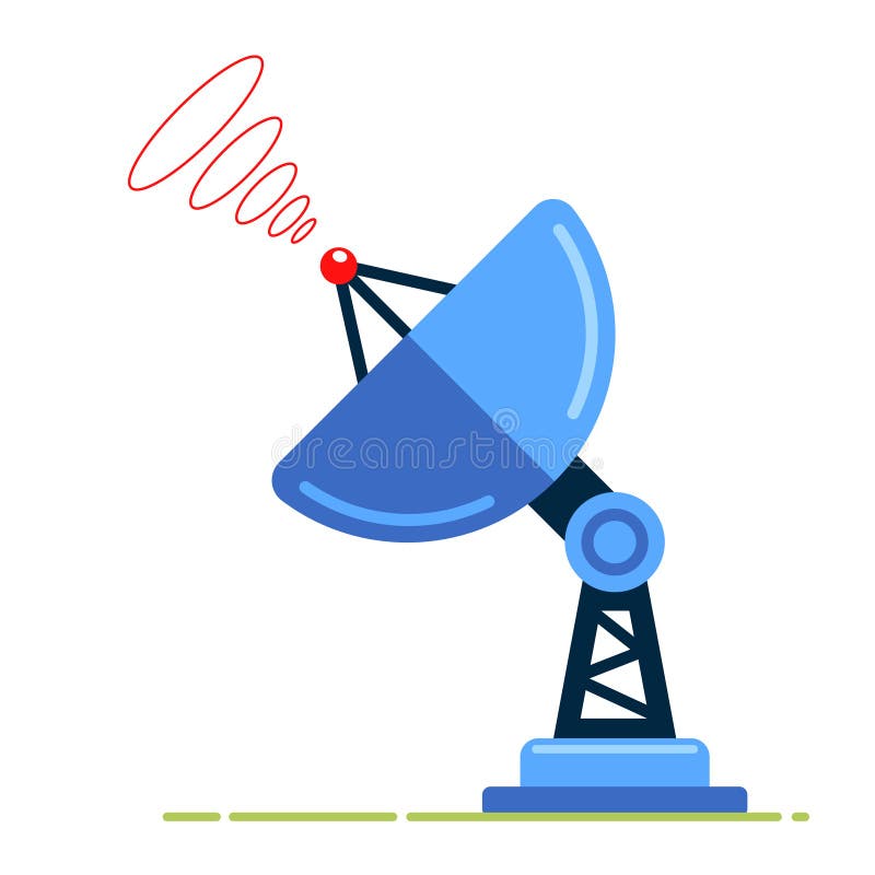 Satellite Dish on a White Background Receiving or Emitting a Signal. Stock Vector - Illustration of equipment, mount: 168406420 Satellite Dish on a White Background Receiving or Emitting a Signal. Stock Vector - Illustration of equipment, mount: 168406420